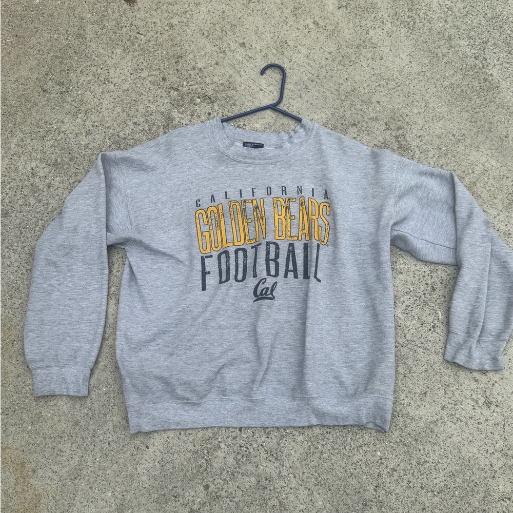Cal Berkeley Golden Bears Sweatshirt Men Large Grey Printed Crew Neck Vintage